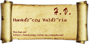 Hankóczy Valéria névjegykártya